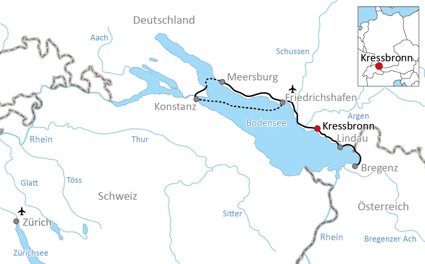 Cycling and Sailing Lake Constance