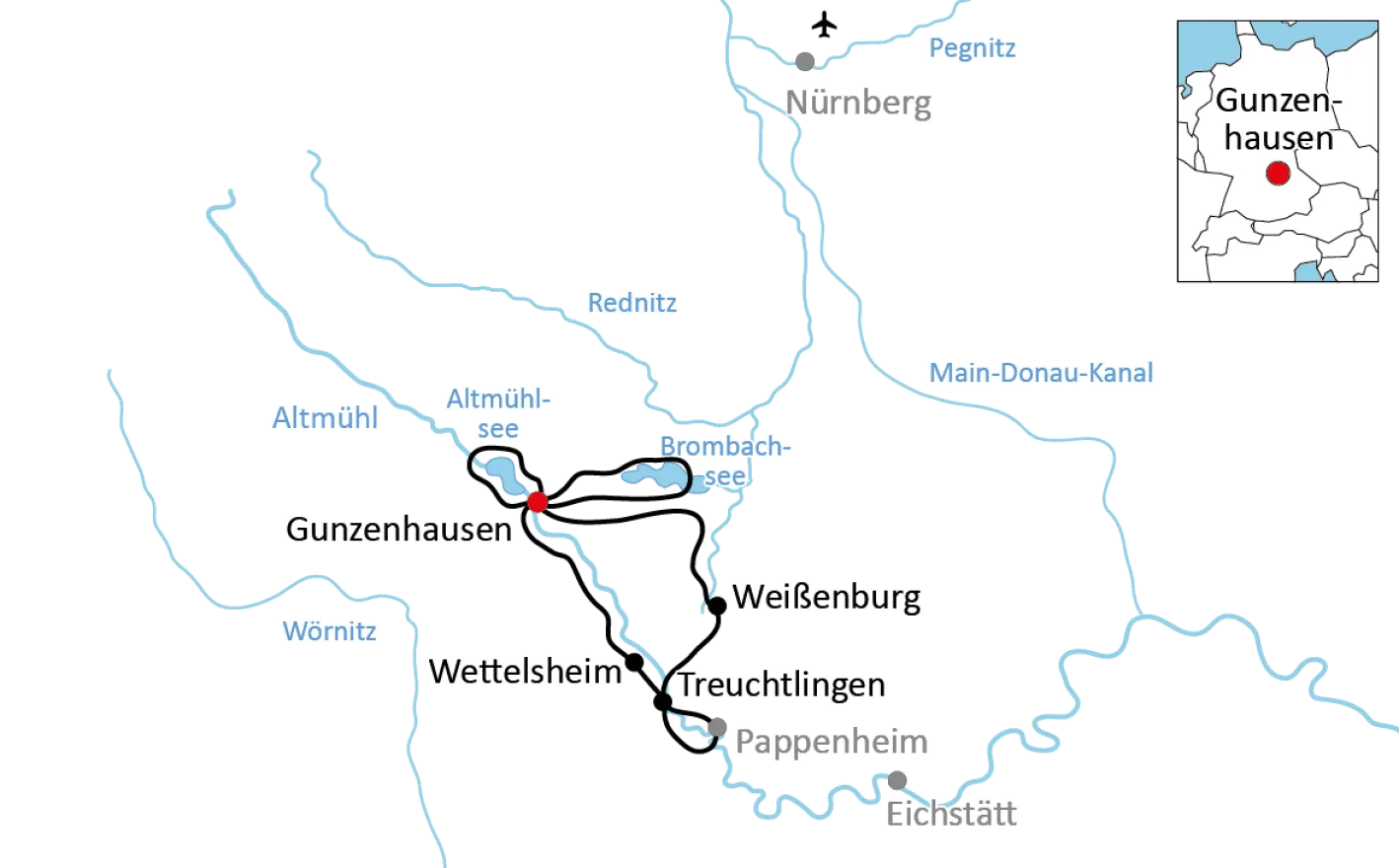 Family bike tour at the Brombachsee