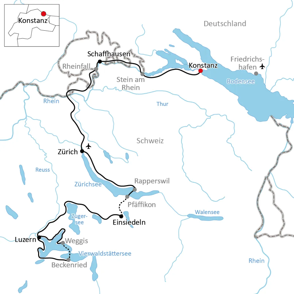 Cycle tour from Constance to Lucerne