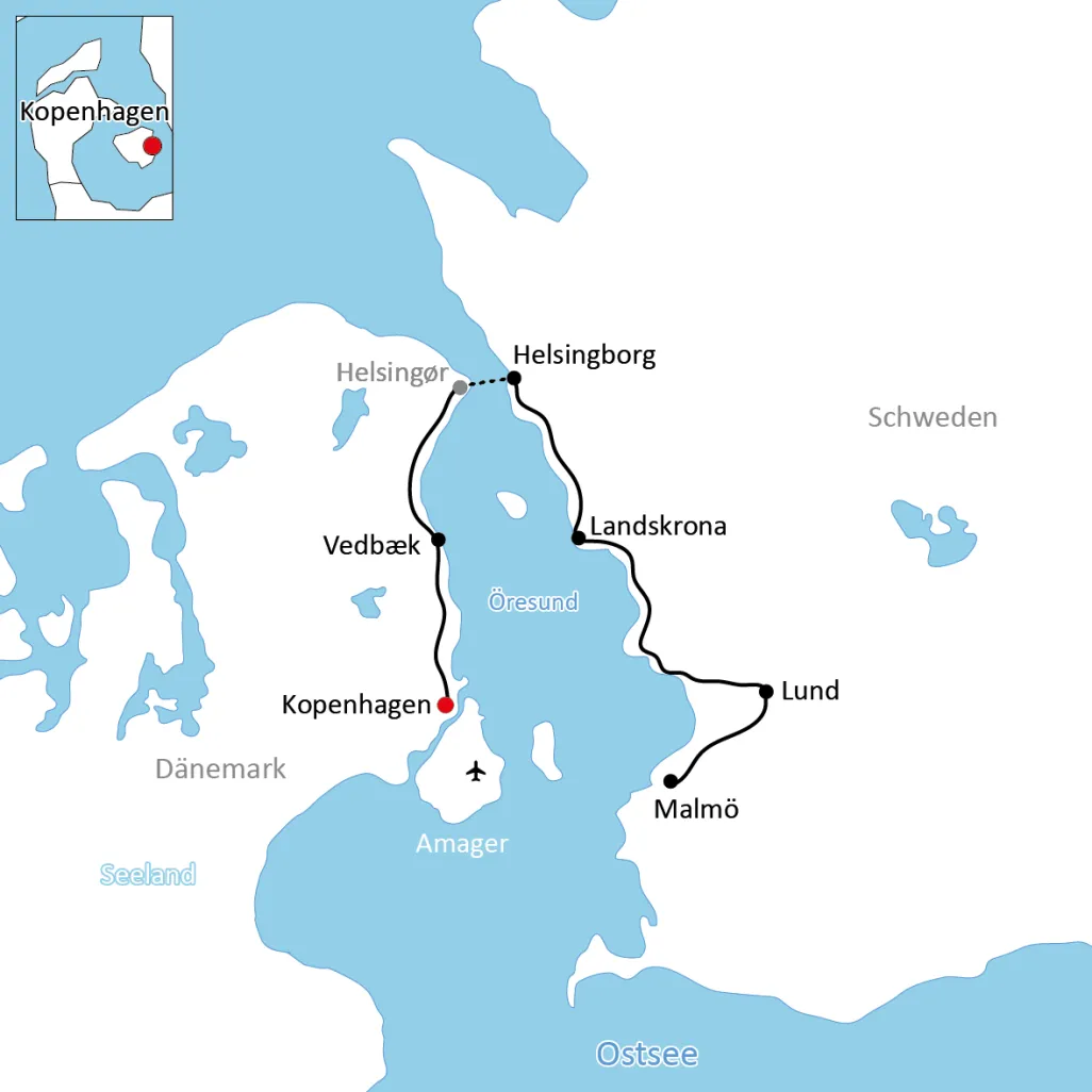 Öresund cycling tour map