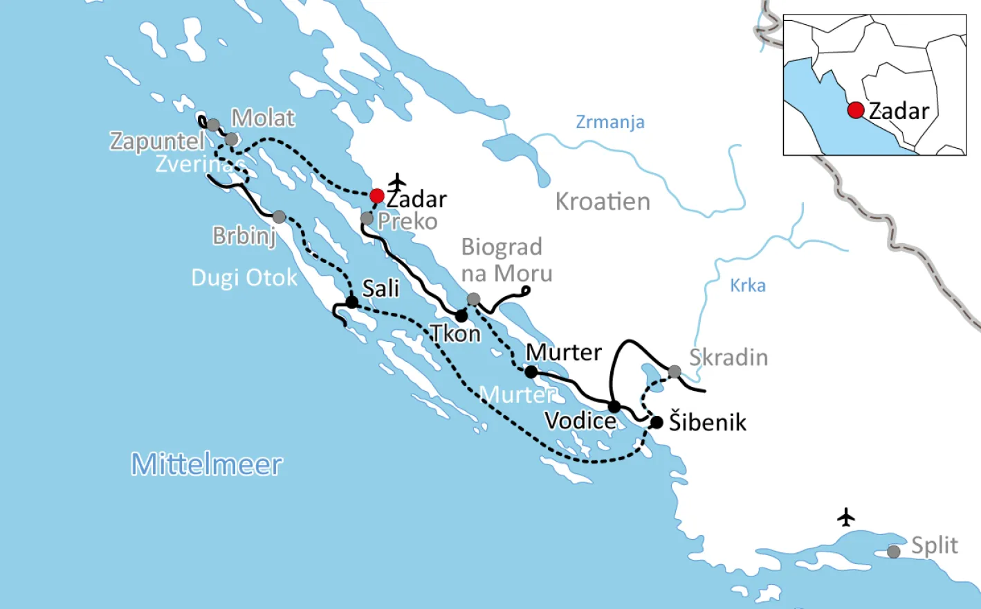 Island Hopping and National Parks of Dalmatia