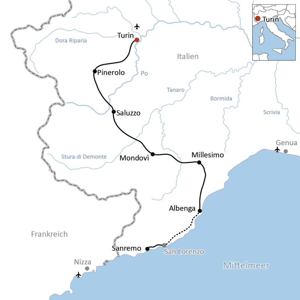 Cycling tour to the Riviera