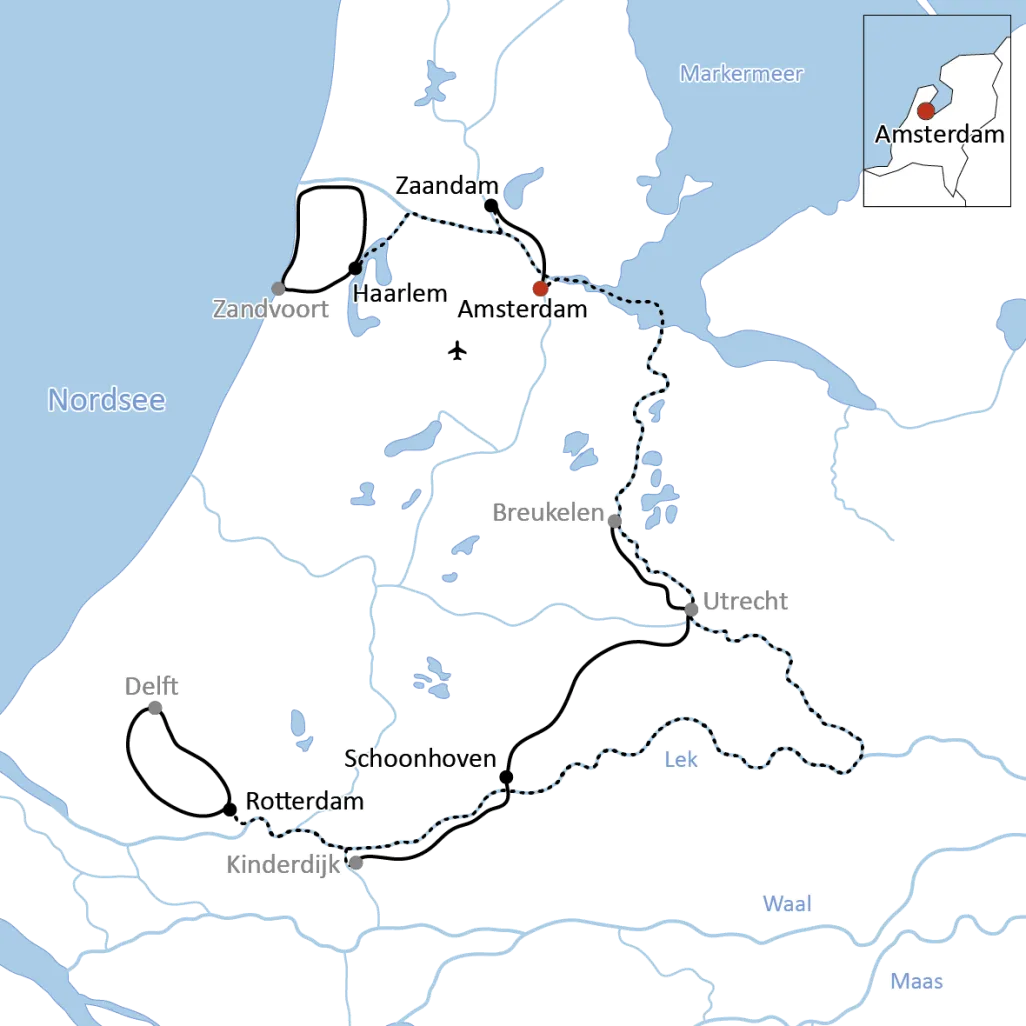 Vacation by bike and boat in Holland