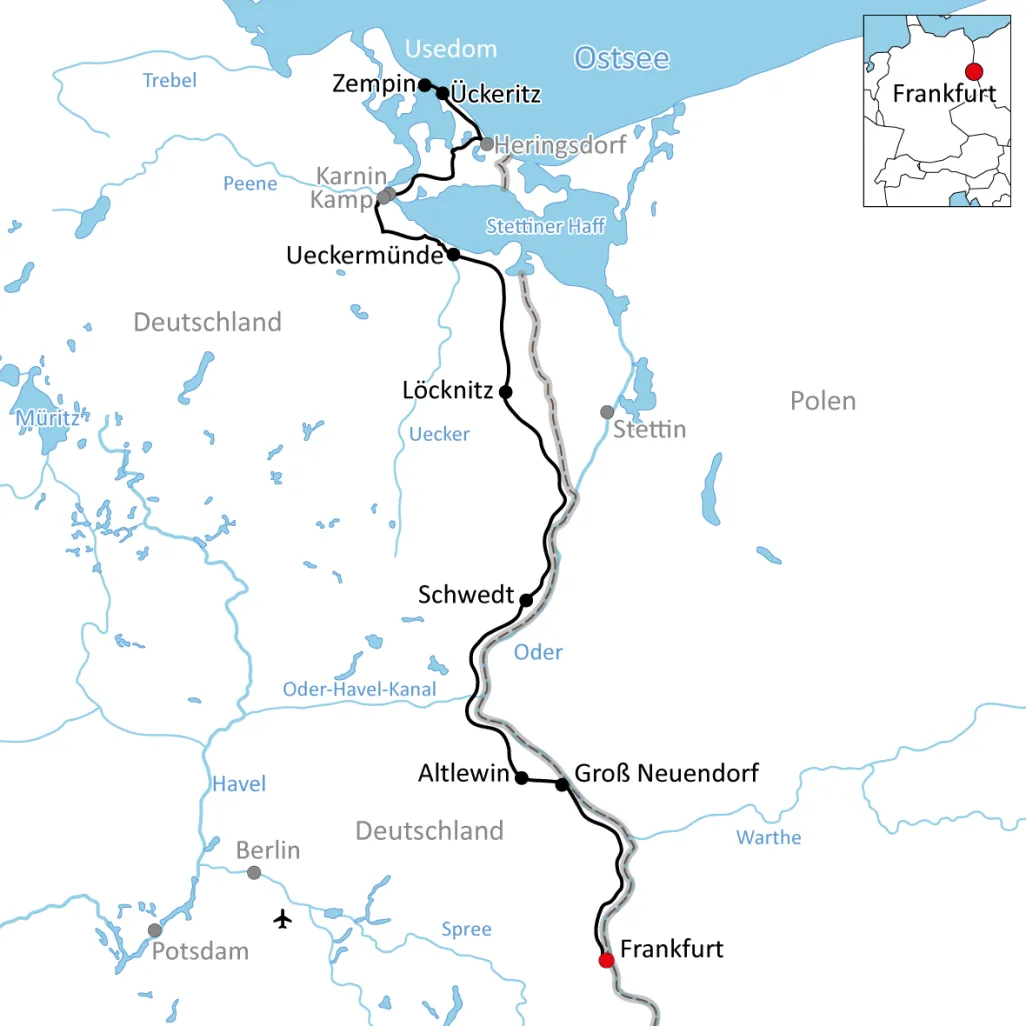 Cycle tour along the Oder