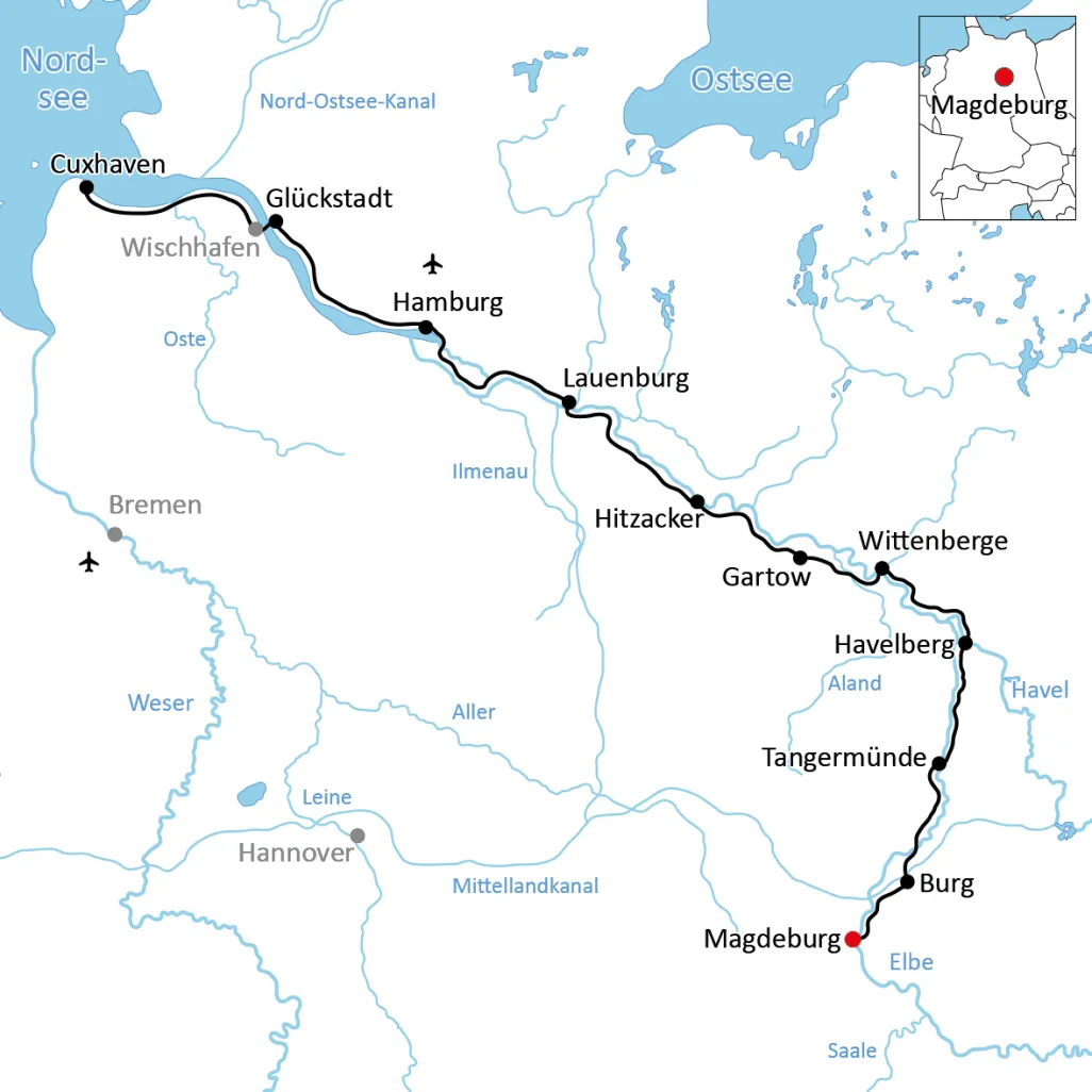 Bike tour along the Elbe River
