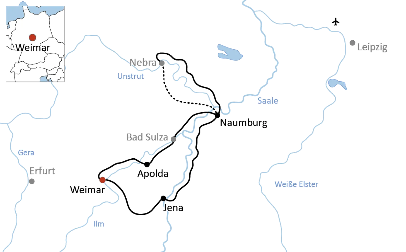 Cycle tour along the Saale and Unstrut rivers