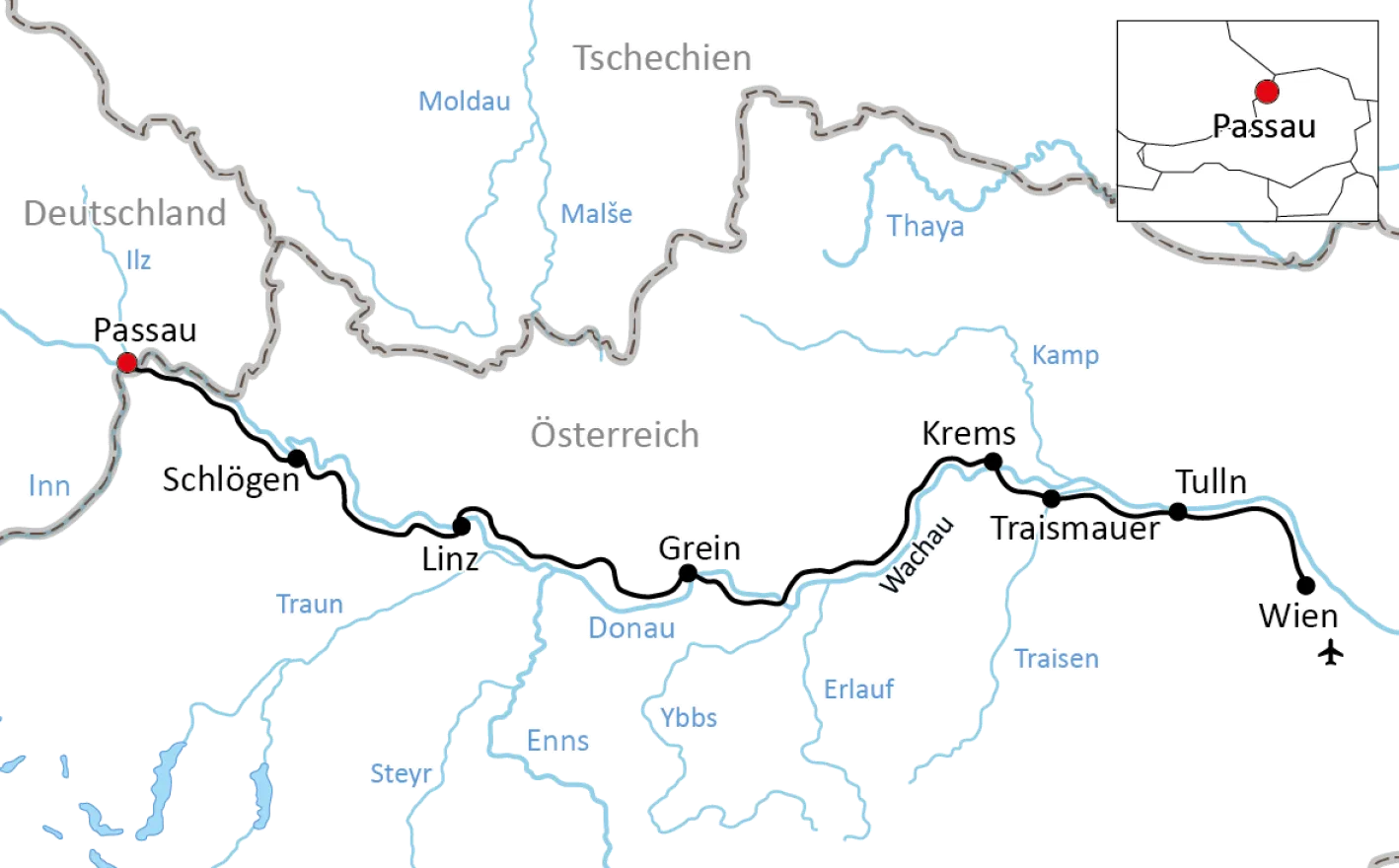Cycle tour along the Danube