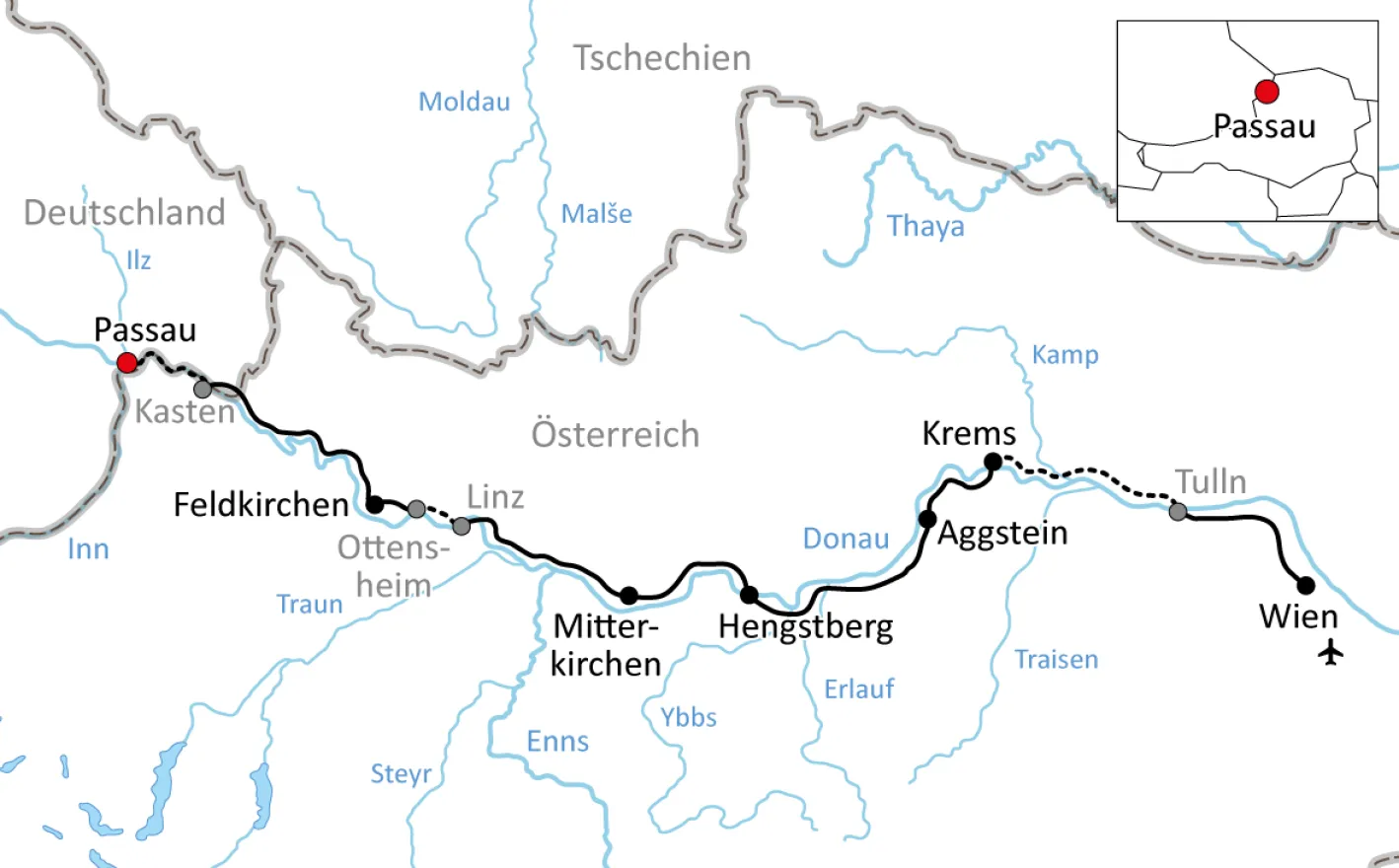 Map for cycling vacation on the farm