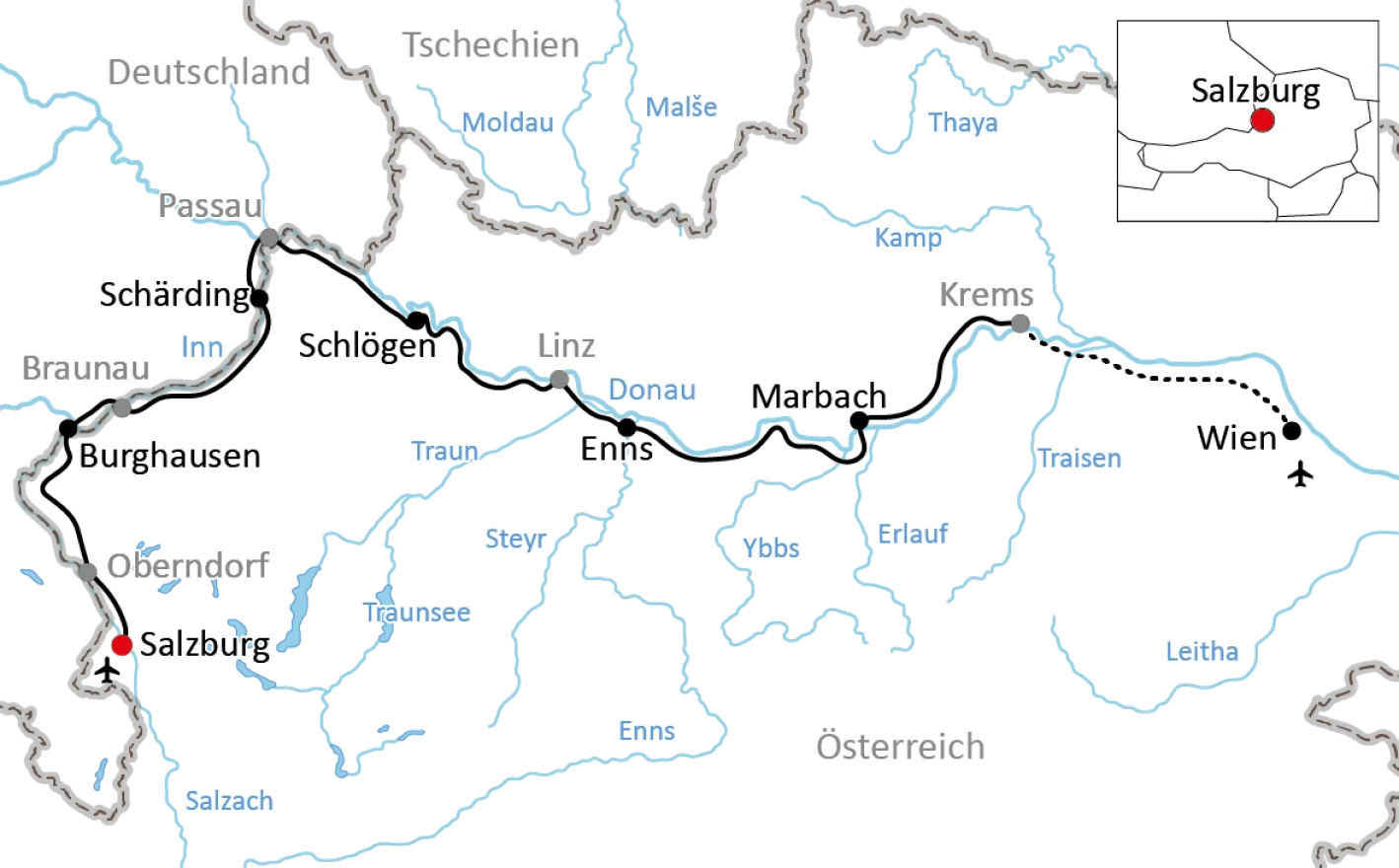Cycle tour through Austria from Salzburg to Vienna