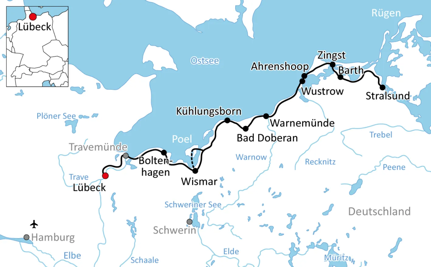 Map for the Baltic Sea Cycle Route