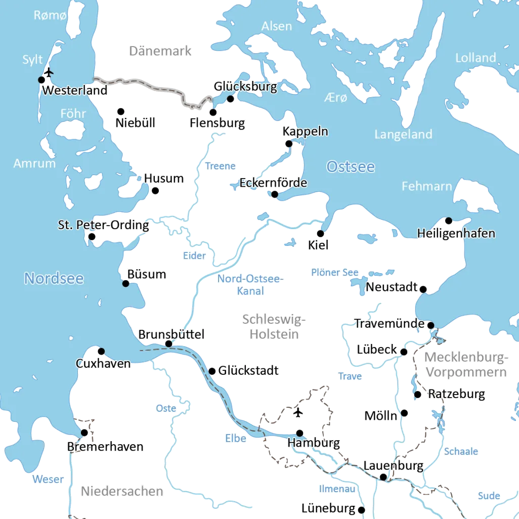 Map Schlwesig Holstein