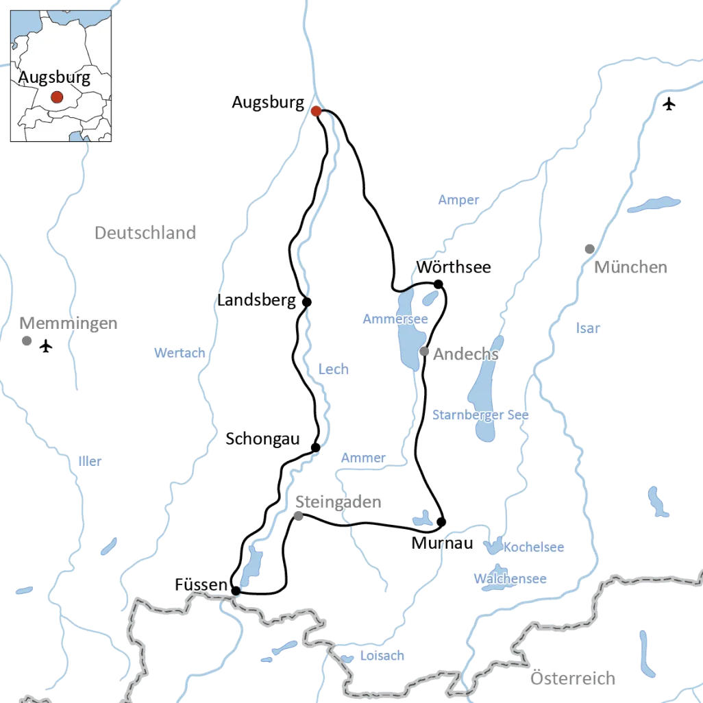 Bike tour from Augsburg to Neuschwanstein Castle