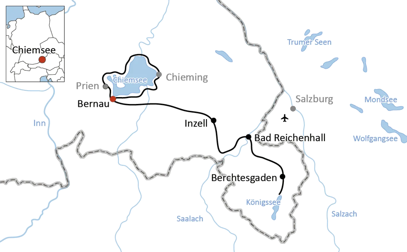 Bike Tour from Lake Chiemsee to Lake Königssee