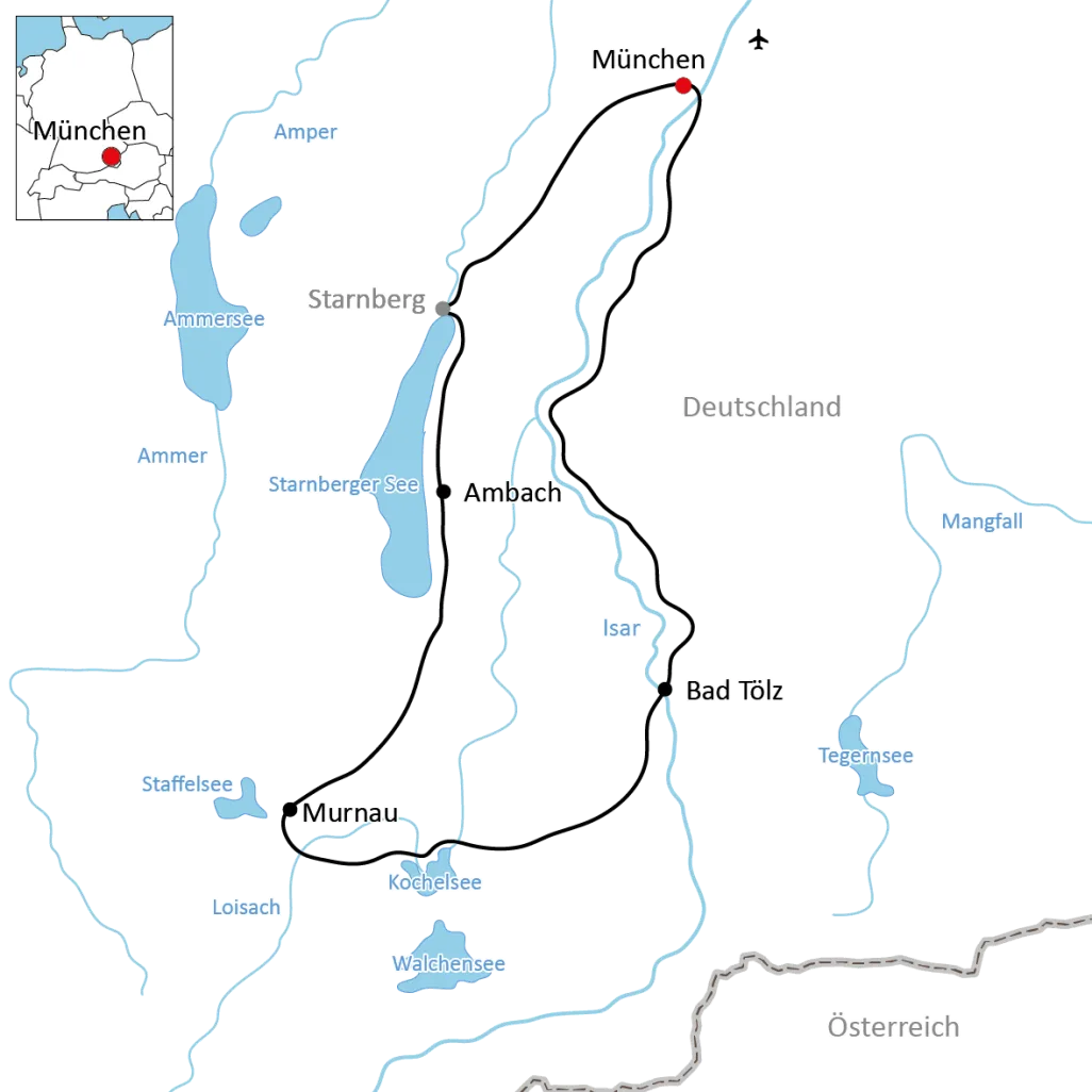 Bike tour around the munich lakes in Bavaria