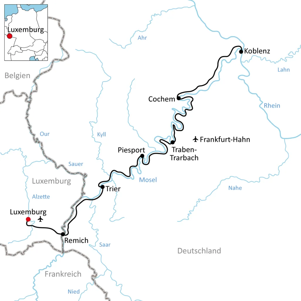 Cycle tour from Luxembourg to Koblenz