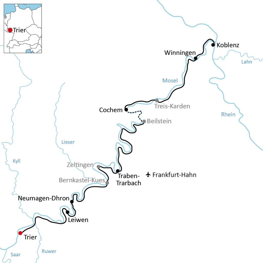 Cycling and hiking tour on the Moselle