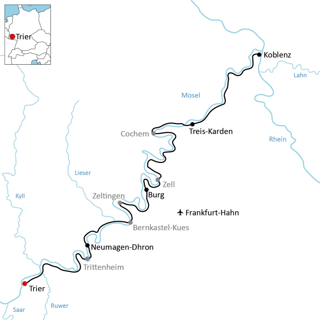 Moselle Vineyard Tour Map