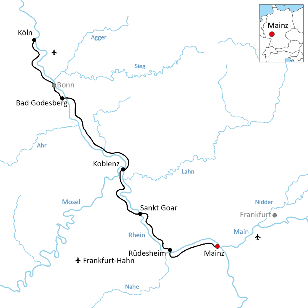 The Rhine Cycle Path in Germany