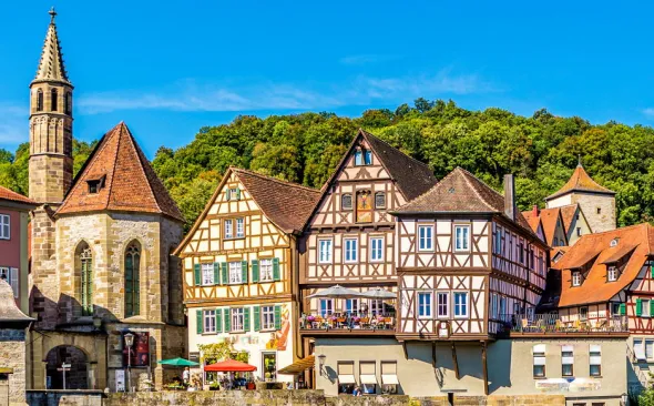 The lovely timber-framed houses give Schwäbisch Hall its own special charm
