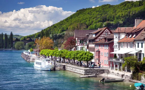 Rhine river bank in Stein am Rhein