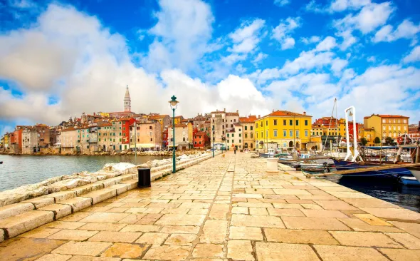 View of the old town of Rovinj