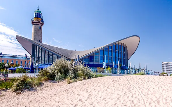 The tea pot and the lighthouse in Warnemünde