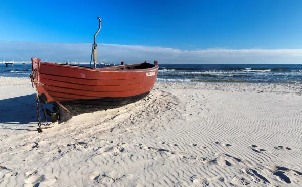 Traditional fishing boat on the beach