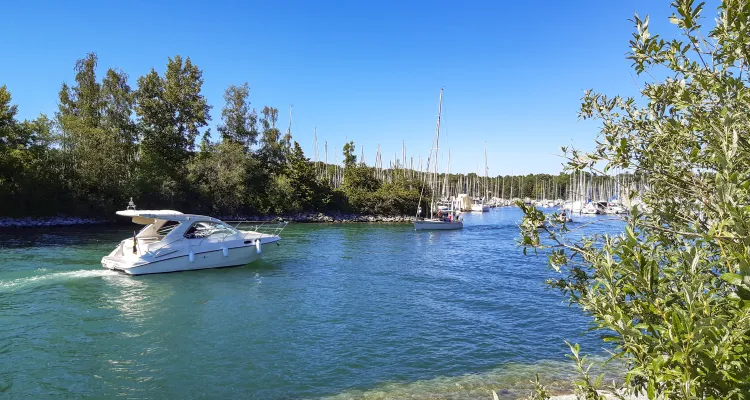 Entrance to the harbor
