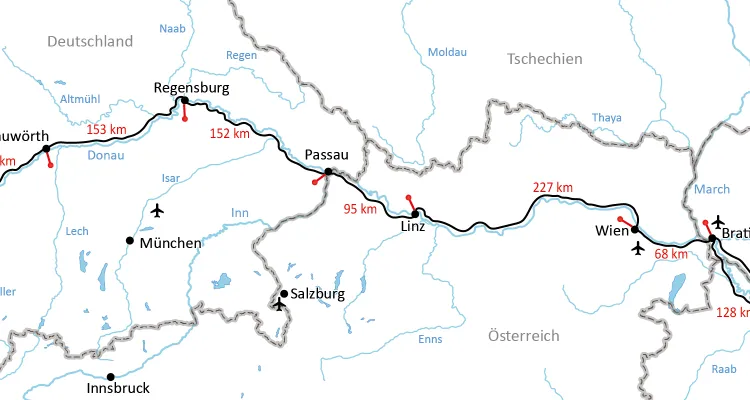 The Danube cycle path