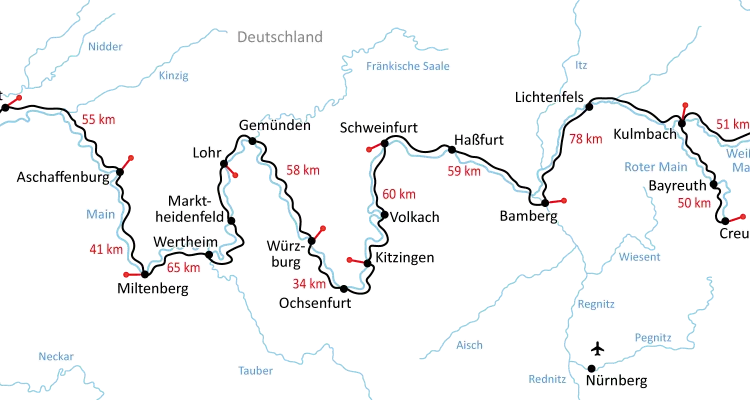 Karte Main-Radweg