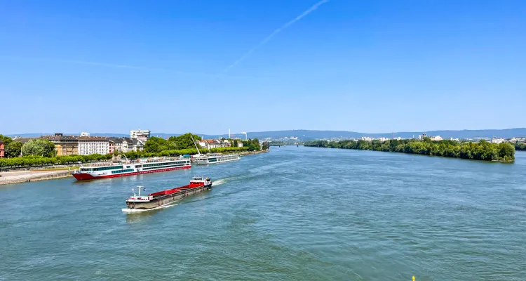 View of the Rhine from the Theodor-Heuss-Bridge in Mainz