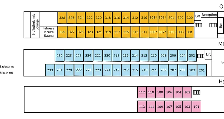 MS SE-Manon, Deckplan