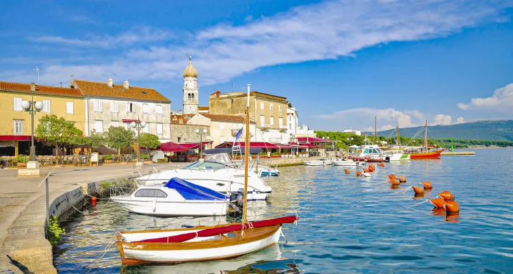 Krk harbor promenade